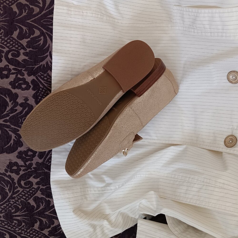 Donald J. Pliner Metallic Gold Chain Loafers - Picture 6 of 9